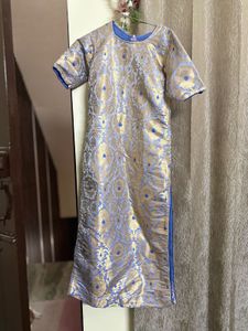 Elegant Blue &amp; Gold Pant Kameez