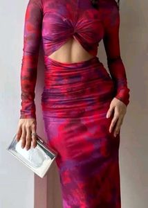 Red Floral Bodycon Dress