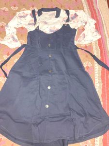 Cute Navy Pinafore Dress