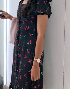 Cherry Print Midi Dress
