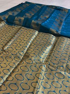Elegant Blue &amp; Gold Saree