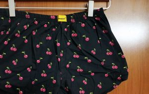 Cherry Print Ultra Mini Shorts For Lounge Wear