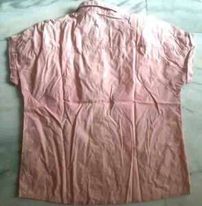 Original Madame Baby Pink Cotton Shirt With Pearls