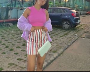 Pink crop top with frill sleeves