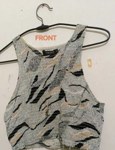 Patterned Crop Tank Top