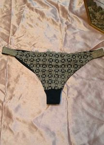 Gold Lace Thong