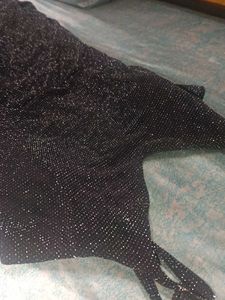 Sparkling Maxi Dress with slit on left side