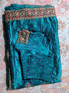 A completely new sea-green saree, With Blouse Piec