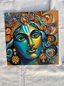 Abstract Krishna Painting On Canvas