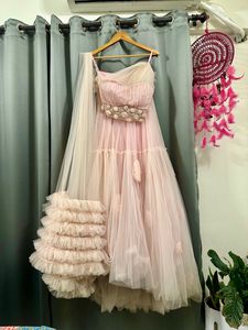 Pink Barbie Gown With Dupatta 🎀