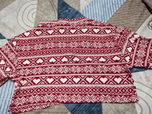 Red Crop Top With Full Sleeves