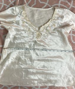 grandma satin top for lounge or sleepwear