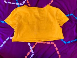 Yellow Beatles Crop Top