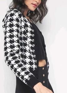 Houndstooth Knit Cardigan