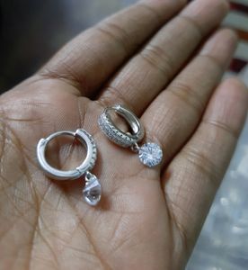 925 Silver Cz Hoops