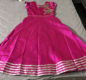 Dark Pink A-line Kurta Set