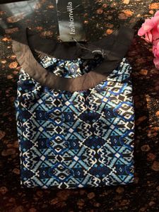 Blue halter neck top
