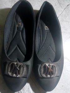 Black Ballet Flats with Buckle