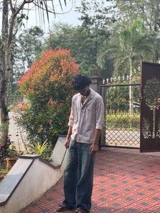 five sleeve shirt with square prints