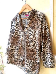 Animal Printed Imported Button Up Shirt (Women)