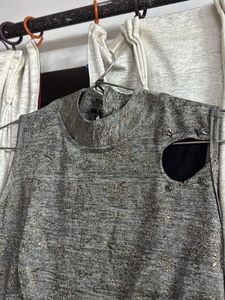 Gray & Gold Sleeveless gown