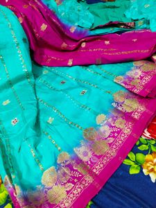 Banarsi Saree With Matching Blouse And Peticoat