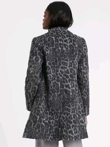 Banana Republic Wool Topcoat Leopard Print Jacket