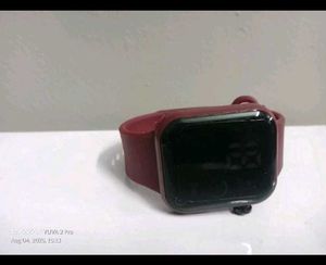 Digital Maroon Smart Watch 2 Combo