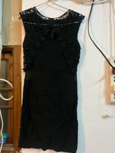 Chic Black Lace Detail Dress