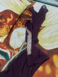 Maroon Embellished Kurta