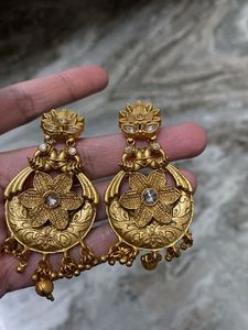 Gold Floral Drop Earrings