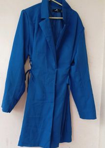 Blue Tie Waist Coat Dress(3XL-UK18)