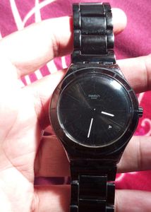 Swatch Noir Intense Black Stainless-Steel Swiss