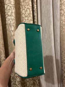 Zara Green &amp; Beige Handbag