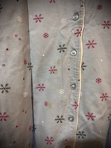 Blue Snowflake Print Co-Ord Night Wear