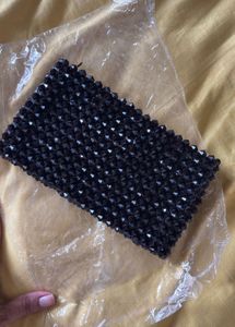 Black Beaded Clutch