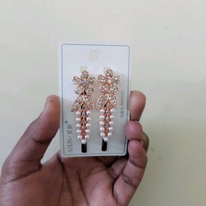 Pearl and Rhinestone Hair Clips