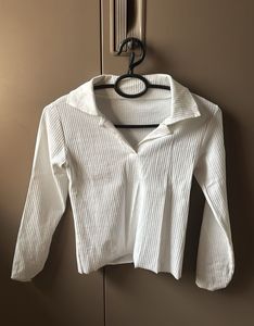 White Collar Slim Fit T-shirt