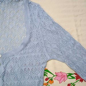 Light Blue Knit Cardigan