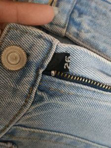 Light Wash Denim Cargo Pants