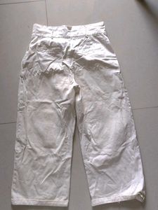 Wide Leg Cropped High Wested Pants