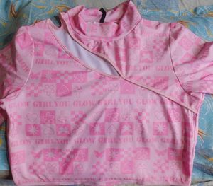 Tokyo Talkies Pink And White Print Top