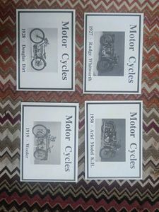 Vintage Motorcycle Art Prints (Set of 12)