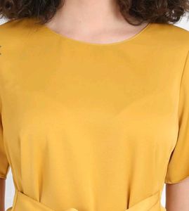 Cover Story Mustard Tie-Waist Top