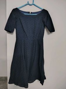 Elegant Navy Lace Dress