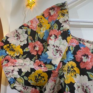 Floral A-line Button-Down Summer Dress