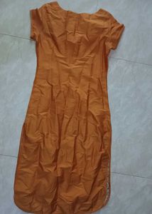 Orange Embroidered Kurti