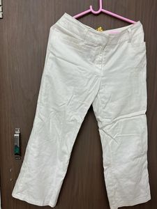 Pure Cotton White Comfy Pant For Waist 34