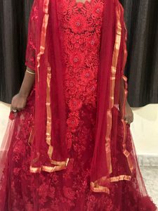 Red Embellished Ethnic Gown