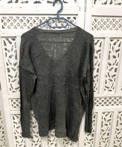 🎀Gray V-Neck Long Sleeve Top ((